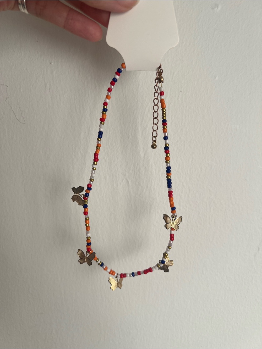 Women’s Multicolor Seed Bead Butterfly Necklace
